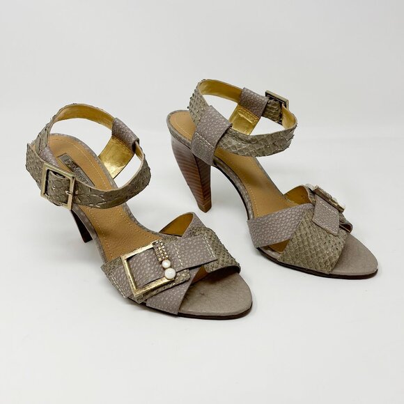 Dumond Snakeskin Leather High Heels - Picture 1 of 13